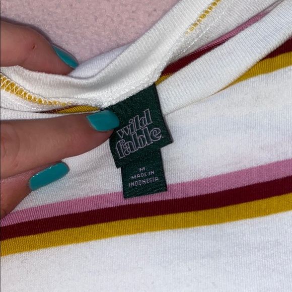 wild fable striped cropped shirt - Picture 2 of 2